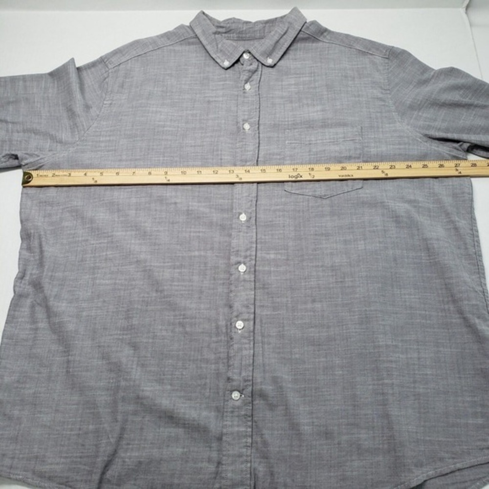 George Button Down Shirt Mens 2XL 50-52 Grey Classic Fit Short Sleeve Casual Dad - Picture 5 of 16